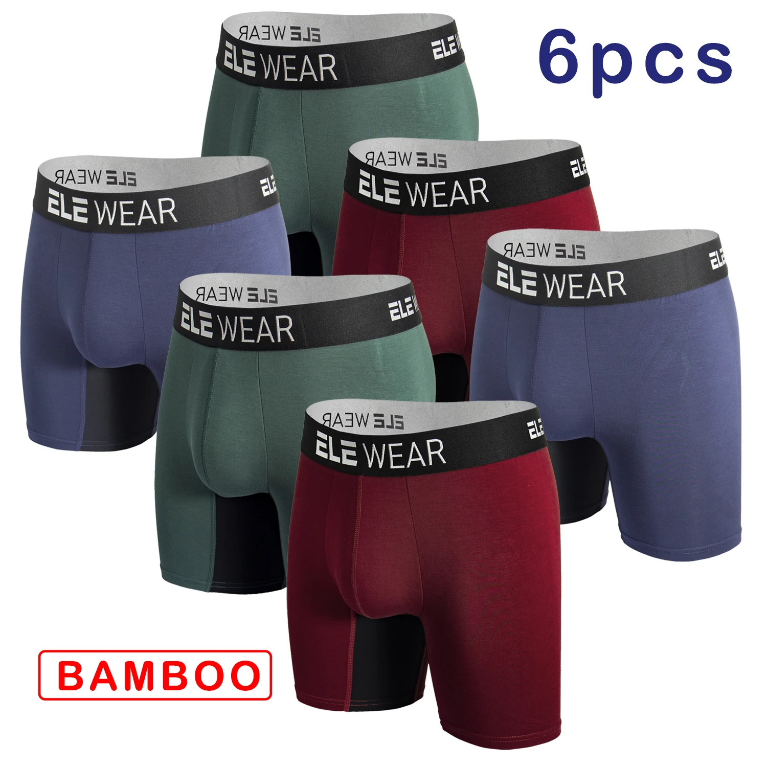 Bamboo Fiber Trunk - 6 Pcs Bamboo Men Underwear Boxers