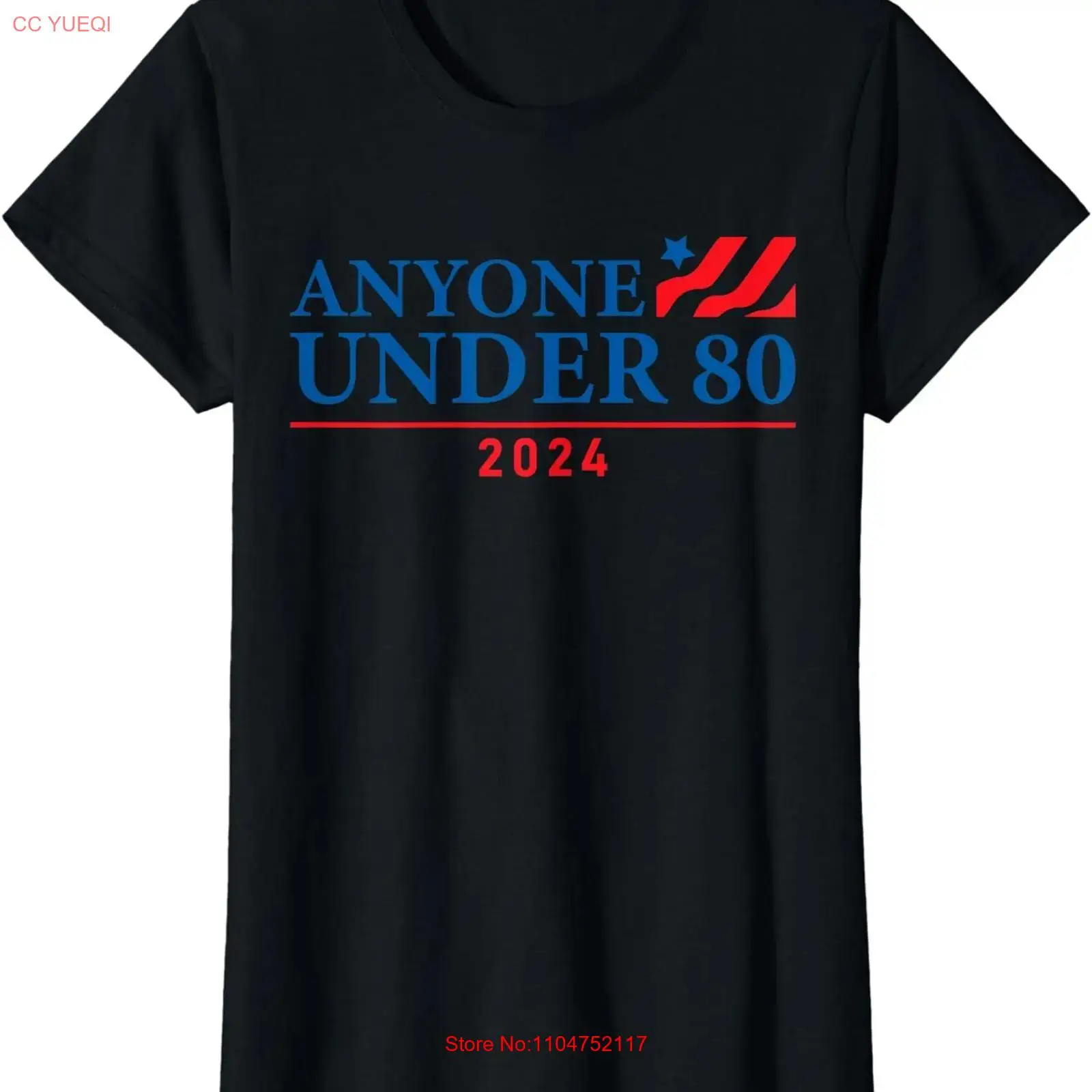 Undershirt Crew Neck - Anyone Under 80 2024 Funny Ladies'
