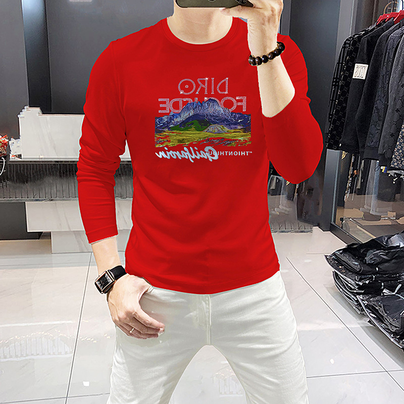Men Long Sleeve T-Shirt Mounta - Undershirt Crew Neck recension och pris