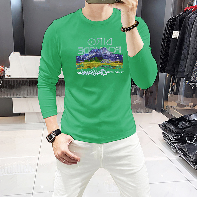 Men Long Sleeve T-Shirt Mounta - Undershirt Crew Neck recension och pris