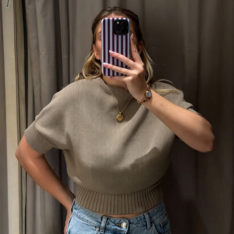 Women's Cropped Ribbed Knitted - Tank Top Ribbed recension och pris