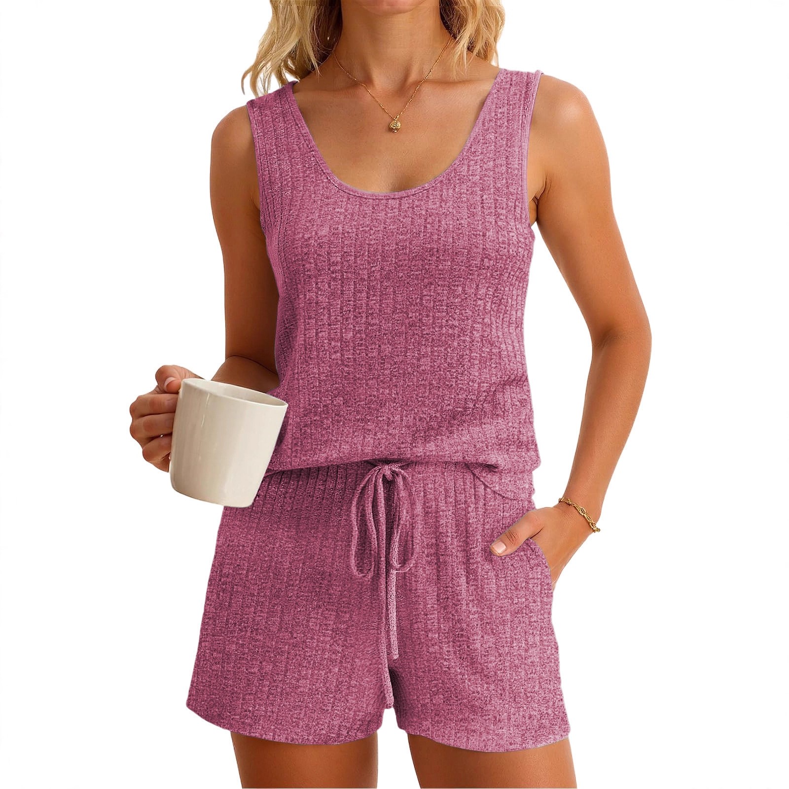 Women's Spring Summer Sleevele - Tank Top Ribbed recension och pris